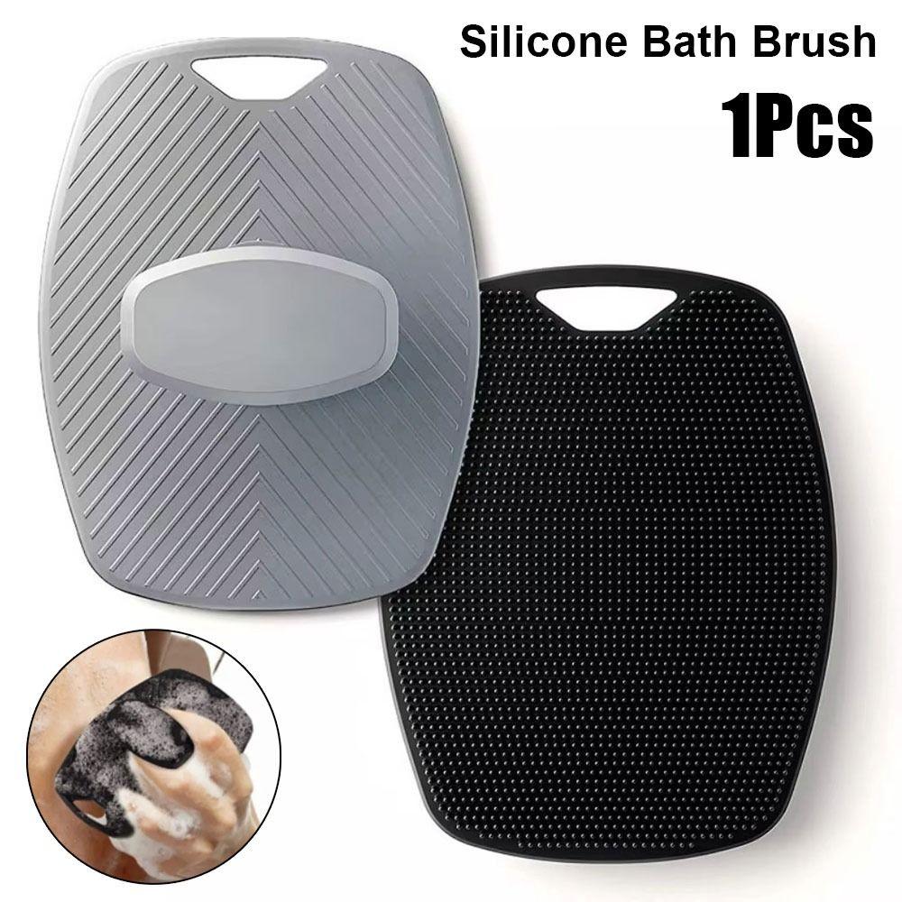 1Pcs Soft Silicone Exfoliating Brush Black Grey Body Cleansing Scrubber  Bath Supplies