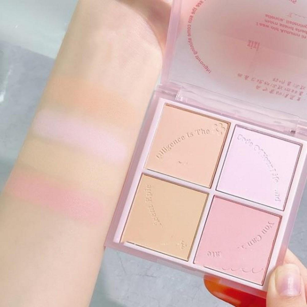 Многофункциональная матовая лавандовая палетка румян Nude Eyeshadow Natural Powder Rouge Face Makeup Cosmetics 4 цвета, Xixi 01, 1 шт., 01 Xixi 01