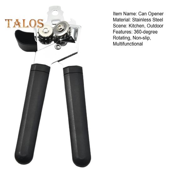 Легкая открывашка для консервных банок, вращающаяся на 360 градусов ручка из нержавеющей стали, нескользящая ручка, многофункциональная открывалка для консервных банок, легко снимающаяся с крышки
