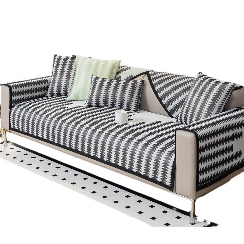 Summer Ice Silk Sofa Cushion Cool But Not Ice Sofa Seat Cushion Non-Slip Light Luxury High Sense New Sofa Cover