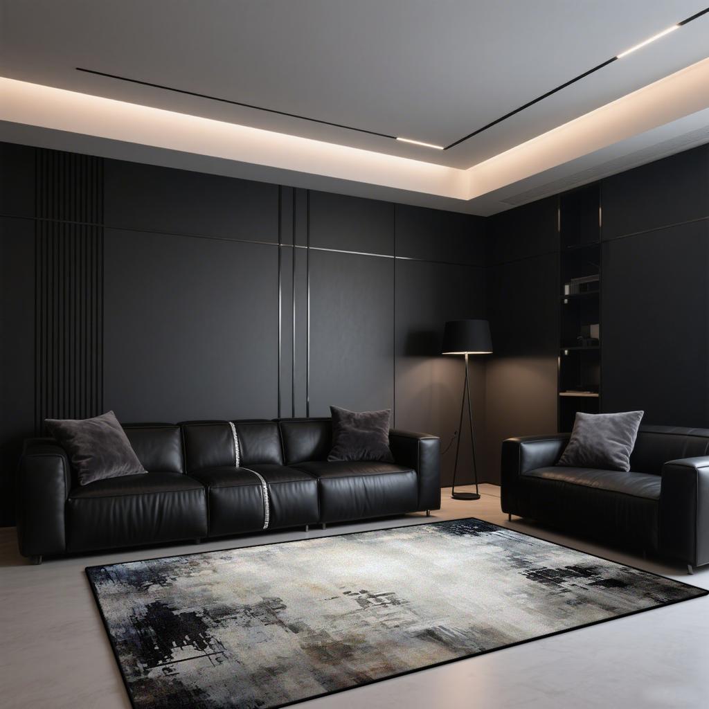 Современный Роскошный Ковер для Гостиной Большой Площади Абстрактная Декорация Ковер в Стиле Чернильной Живописи для Спальни Офиса Кофейных Столиков Моющиеся Коврики