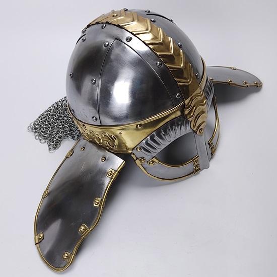 Кольчужный шлем викинга, Медуза черного вандала, средневековые доспехи рыцаря-тамплиера-крестоносца, шлем воина-лерпа викинга, сталь, латунный шлем