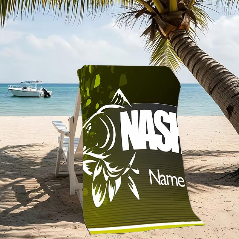 Customizable personalized beach towels Nash logo themed designs.Suitable for the beach, yoga, sports;ideal as beach accessories
