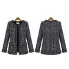 MAITA New Women's Jacket Black and White Check Tweed Plus Size