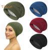 Унисекс-шапка для сна, защитная ночная шапочка для волос, высокоэластичная двухслойная однотонная головная убор, теплая легкая регулируемая зимняя шапка для дома и улицы