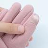 Solid Color Suede Gloves Small Flower Decor Touch Screen Gloves Winter Warm Cold-proof Split Finger Gloves