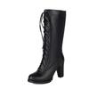 Women's High-heeled Boots Autumn and Winter New Waterproof Table Thick-heeled Large-size Medium Boots