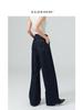 Designer High-Waisted Wide-Leg Jeans for Women - Trendy Spring Floor-Length Denim Pants