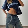 Pearl Cross Jeans Chain Zinc Zinc Zinc Alloy Punk Belt Chain Personality Metal Waist Chain  Female