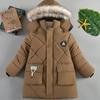 Boys Winter Outer Wear Thick Cotton-padded Jacket for Children Clothing Kids Hooded Down Coats Thickened Windbreaker