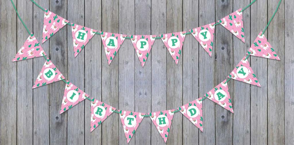 Inkdotpot Birthday Party Decorations Happy Birthday Party Garland Baby Girls Stripe Pennant Banner