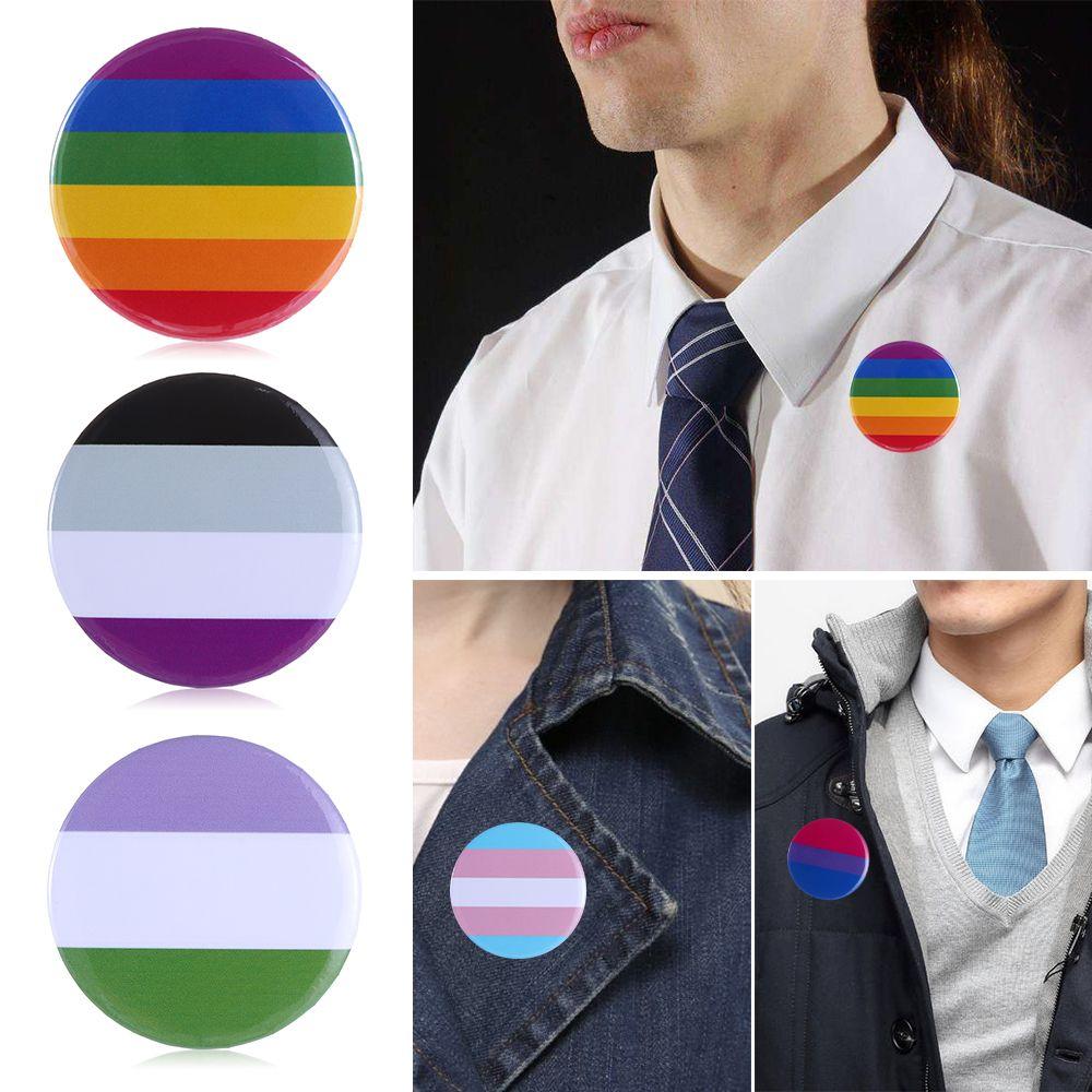 Men Women Rainbow Jewelry Accessories Hat Decoration Denim Brooches Gay Badge Collar Pin Brooch