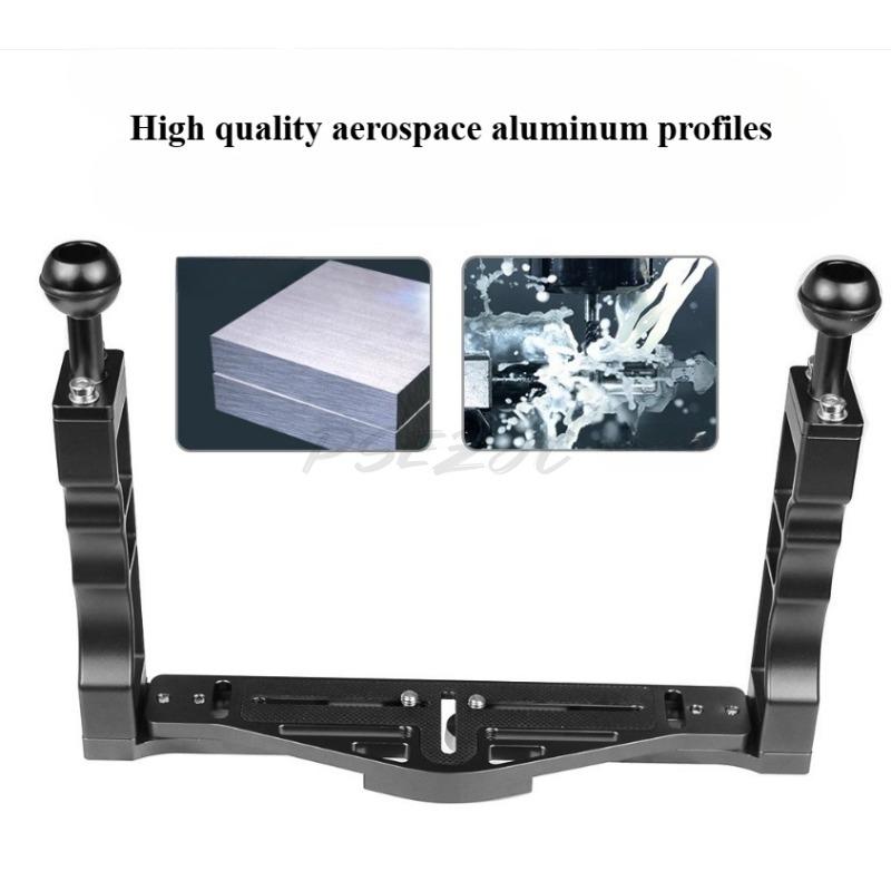 Алюминиевый сплав Двуручный Diving Bracket DSLR Микро-однокамерный Motion Camera Регулируемый Двуручный кронштейн