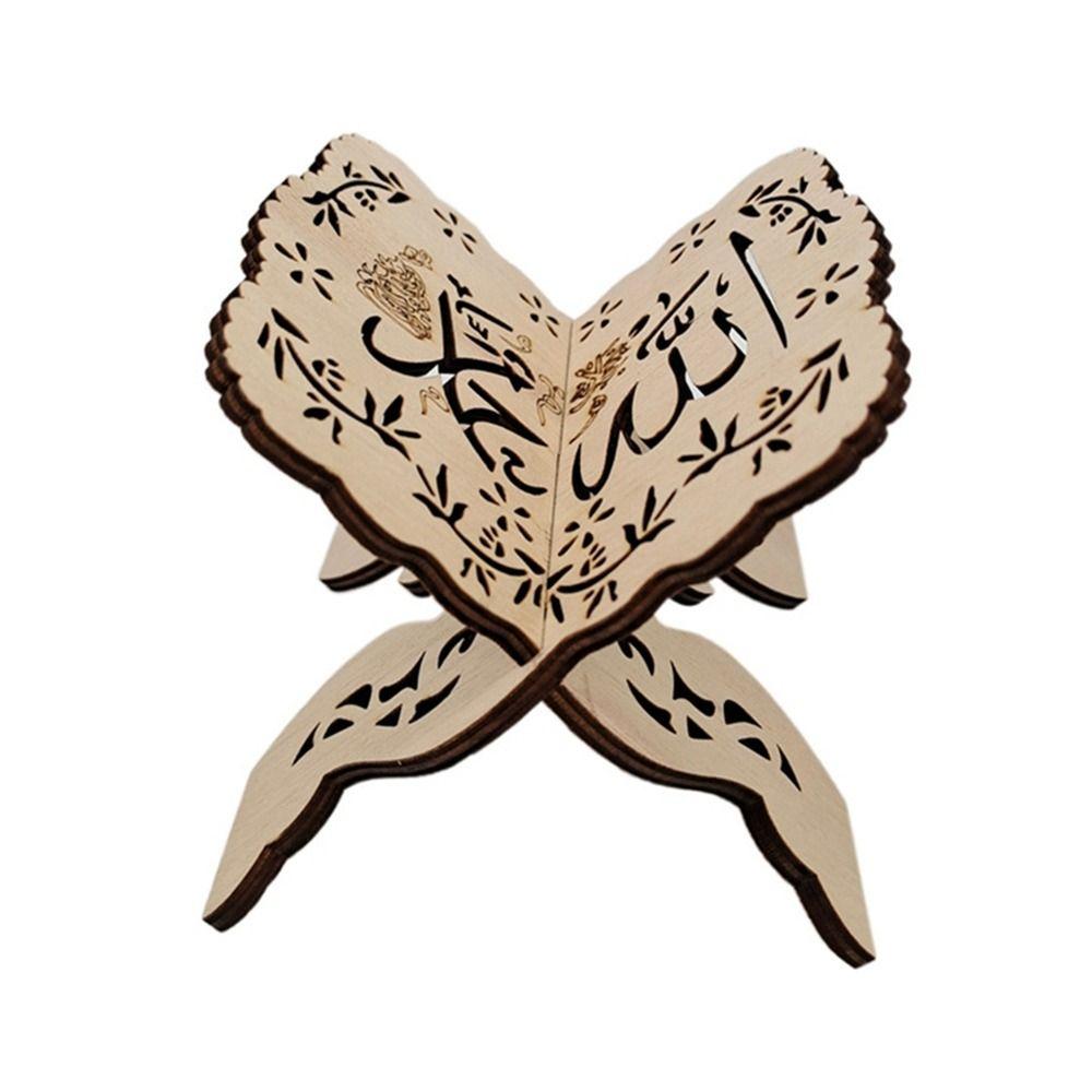 1Pcs Wooden Bible Quran Ramadan Islamic Muslim Home Decoration Book Shelf Book Stand Display Stand