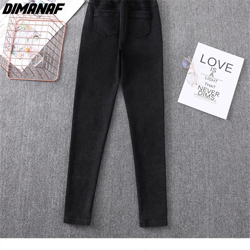 Dimanaf 2022 Summer Jeans Long Pants Women Basic Pencil Pants High Waist Loose Casual Denim Female Blue Trousers Pants 6xl