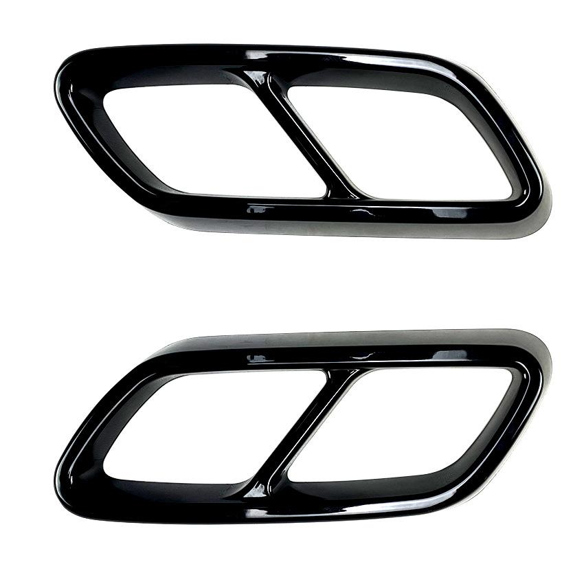 2 Pcs To Up For Mercedes Benz C Class W206 C200 C260 C300 Rear Exhaust Muffler Tail Pipe Cover Trim Tail Bumper Styling