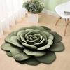 Floral Plush Floor Mat Non-Slip Absorbent Diatomaceous Earth Rug 3D Visual Flower Shaped Floor Rug for Living Room Bedroom Kitchen
