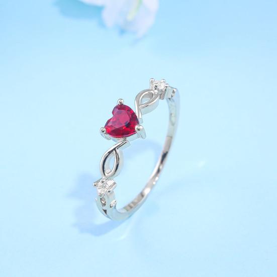 Women Wedding Ring Heart Hollow Electroplated Out Polished Lightweight Rhinestone Prom Party Finger Ring