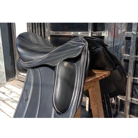 Leather Dressage Monoflap Changeable Gullets Saddle, Size 17", 17.5", 18"