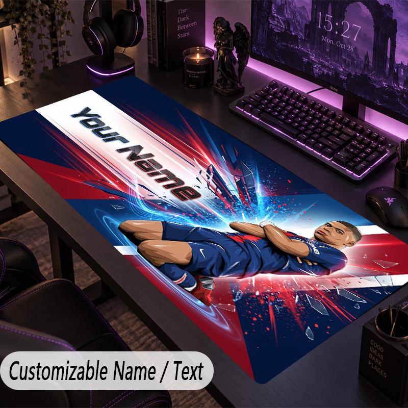 Large Mouse PadKylian Mbappe Custom Name Text Personalized Desk Mat Non Slip Gaming Pad