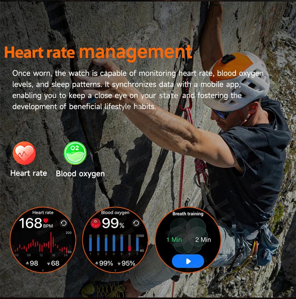 AK87 Men 1000mAh Battery Smart Watch 1.7-inch Large Screen GPS Track Heart Rate 3ATM Waterproof Wireless Call Sports Smartwatch
