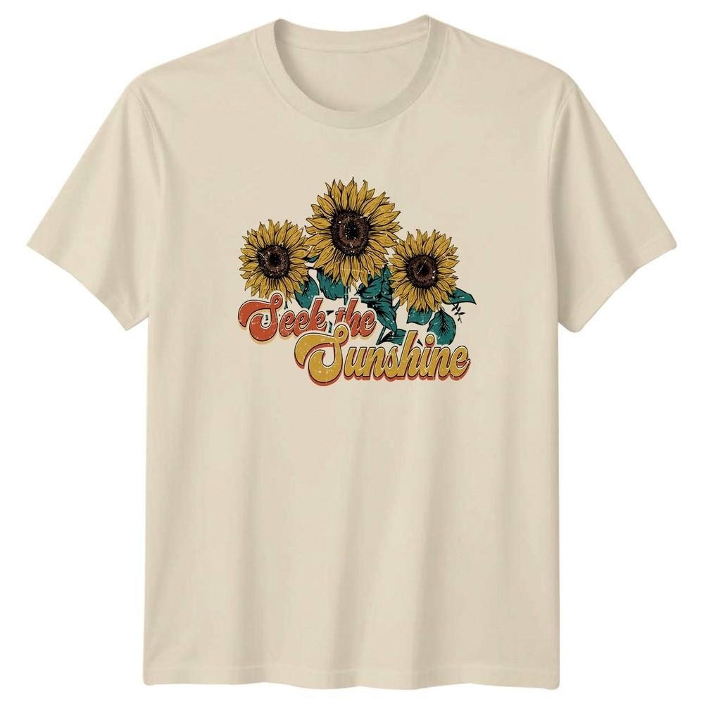 Seek The Sunshine Unisexs TShirt Floral Nature Gift For Her