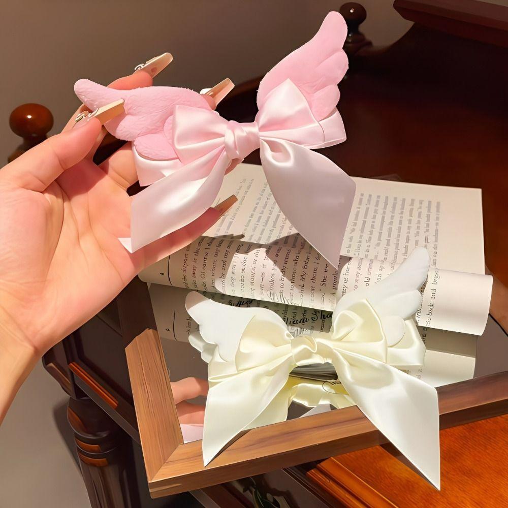 Spicy Girl Satin Bow Hairpin Y2K Hair Barrettes Lovely Cute Duckbill Clip Girls