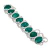 Natural Emerald(Simulated) Gemstone 925 Sterling Silver Bracelet 7-8" V5c95