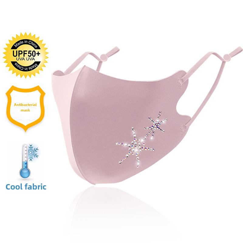 Моющаяся регулируемая алмазная маска: Дышащая, охлаждающая, противопылевая, солнцезащитная маска Ice Silk