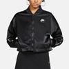 Nike Атласная короткая повседневная женская куртка с вышивкой Air Track, черная BV4780-010