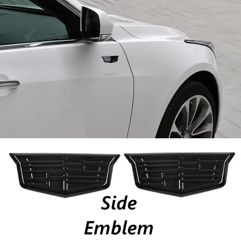 AABHT1 ABS 3D Car Front Hood Rear Trunk Emblems Logo Side Fender Badge Hubcaps Stickers For Cadillac CT4 Exterior Auto Accessories