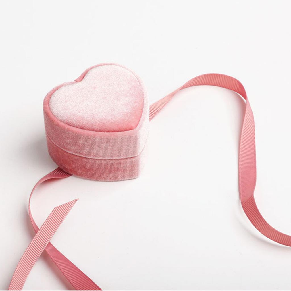 Delicate Jewelry Storage Container Unique Heart Shaped Jewelry Box with Velvety Interior for Rings Storage and Display