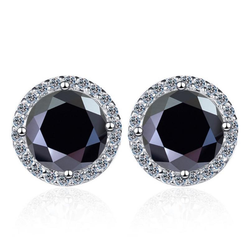 Серьги из стерлингового серебра S925 с муассанитами разных цветов 1 карат*2 D VVS1 Изысканные украшения для женщин, чтобы сиять на свадьбах и вечеринках ПОДАРОК Ретро