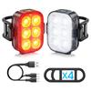 Bicycle Headlight and Taillight IP65 USB Rechargeable Safety Lamp with LED Warning Light Suitable for and Children of All and Mountain Bikes Light,