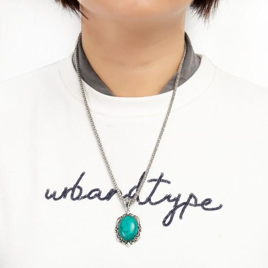 4шт/набор старинных искусственных бирюзовых цветов кулон ожерелье серьги-крючки браслет