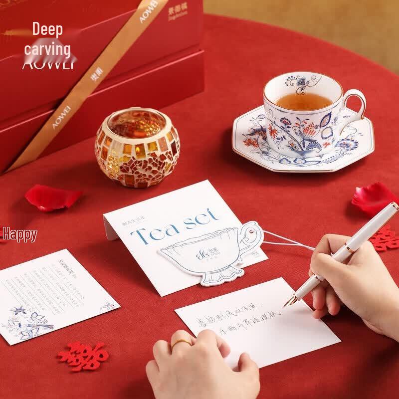 Ao Wei Цзиндэчжэнь Цинь Фарфоровая Пара Кофейных Чашек Подарочный Набор