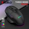 VAORLO Беспроводная мышь Bluetooth5.2, трехрежимная с RGB-подсветкой, игровая мышь 2,4G, перезарядка, бесшумная мышь, 500 мАч для компьютера, ноутбука