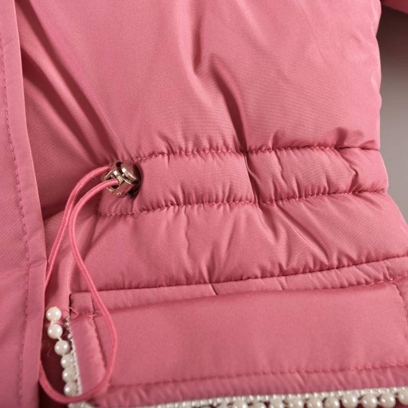 Детская одежда Зимние длинные пальто для девочек Куртки с хлопковой подкладкой Толстая верхняя одежда с капюшоном для детей Одежда для девочек