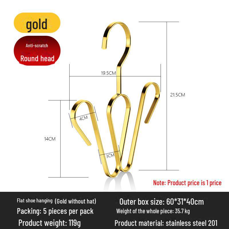 Уличная полка для обуви из нержавеющей стали с крючками для тапочек и ветрозащитной, немагнитной сушкой.