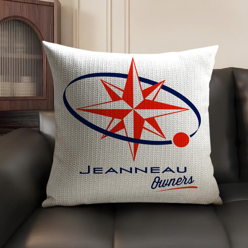 JJeanneau YYachtss Cushion Cover Natural Linen Organic Fabric DoubleSided Printing Sofa Home Decor Breathable Environmentally