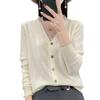 Autumn Knit Cardigan Jacket Long-sleeved Thin V-neck Lace Outside with Sunscreen Shirt