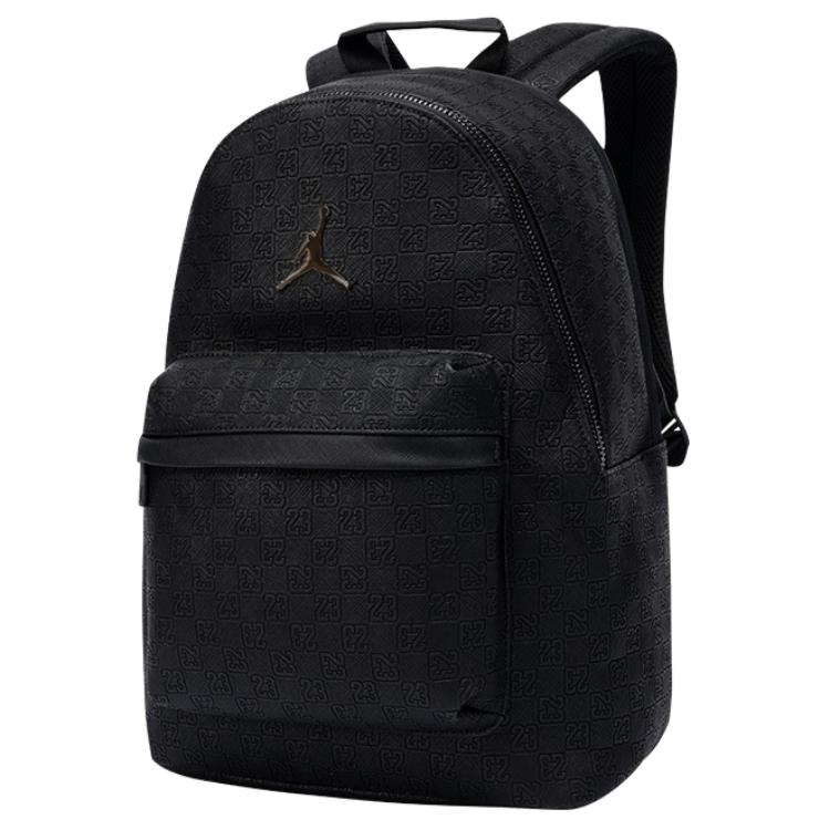 Jordan Рюкзак серии Monogram из ПУ с большим отделением, обычный, унисекс, для пары, унисекс, черный HV1621-010