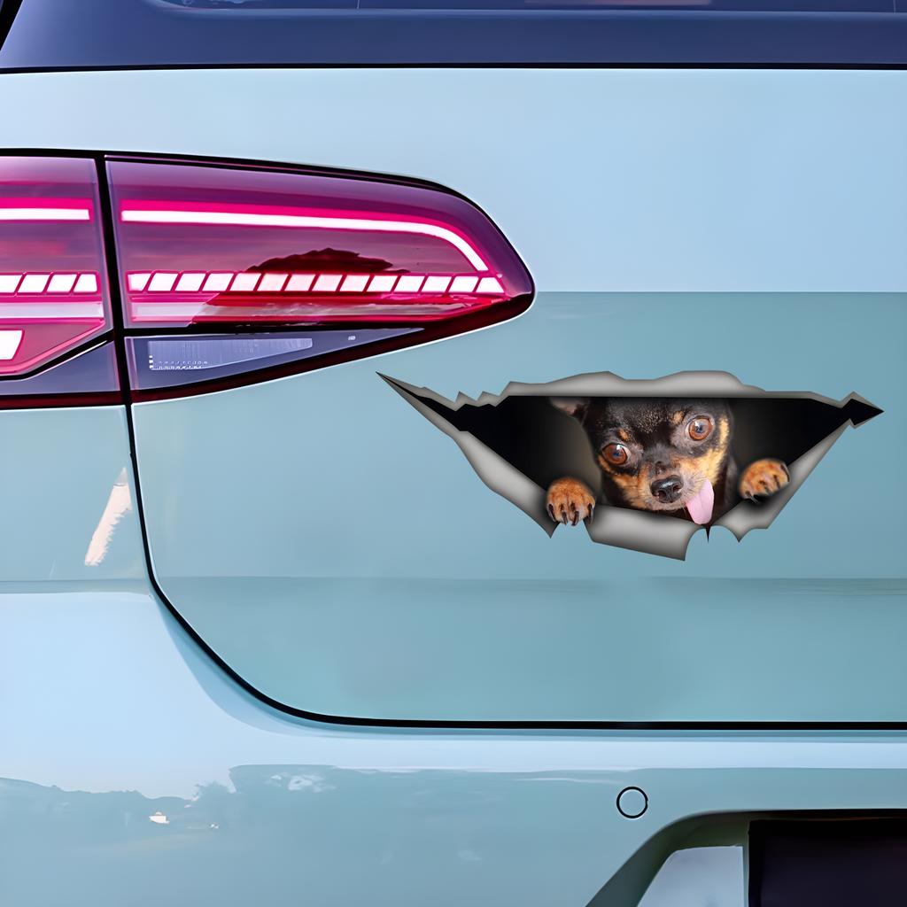 Забавные водонепроницаемые виниловые наклейки на автомобиль чихуахуа, декоративные аксессуары для мотоцикла, используются для автомобиля, мотоцикла, ноутбука, фургона