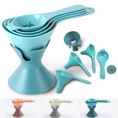 Набор кухонных воронок 6 в 1, многофункциональный пластиковый набор воронок, воронки для наполнения бутылок, воронка для масла, жидких порошков, специй