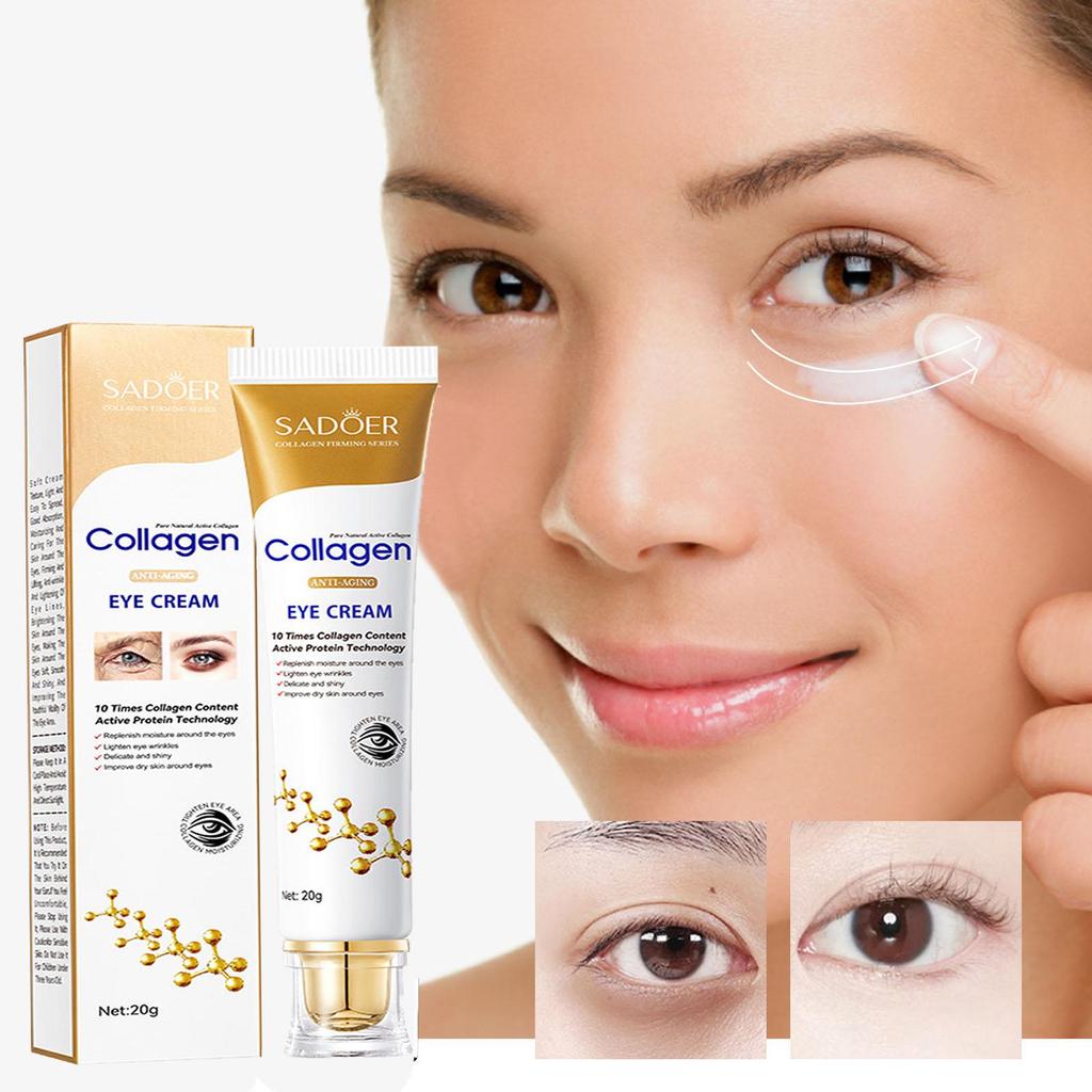 Крем для быстрого устранения отечности Коллагеновый крем против морщин Укрепляющий Разглаживание мелких морщин Темные круги Устранение отечности Мешки под глазами Осветляющий уход за кожей вокруг глаз