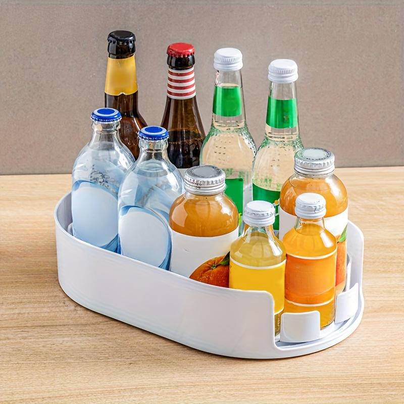 Beer Beverage Storage Tray 360 Rotating Removable Organizer Beer Holder Turntable Organization For Fridge Cosmetics Storage