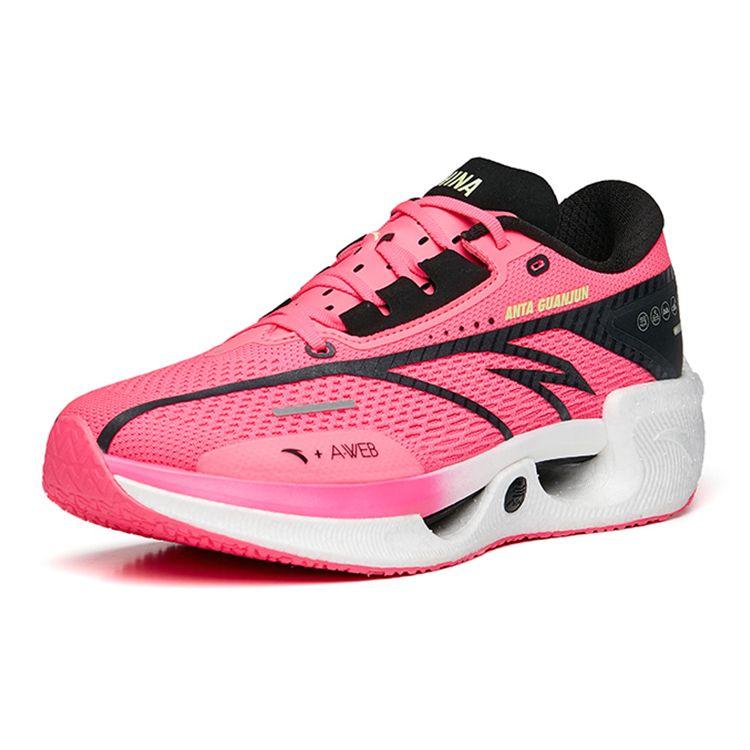 Anta Hailang Nitrogen Technology Professional Long Distance Breathable Lightweight Low Top Running Shoes Men Sneaker Pink Black 112255599A-2