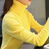 Autumn Winter Women Knitted Sweaters Pullovers Turtlenec Solid Color Slim Elastic Short Sweater Women