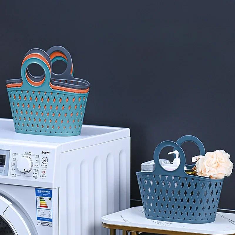 Портативная полая корзина для купания, корзина для хранения принадлежностей для мытья в ванной, сумка для рук, органайзер для слива белья, чехол для ванной комнаты