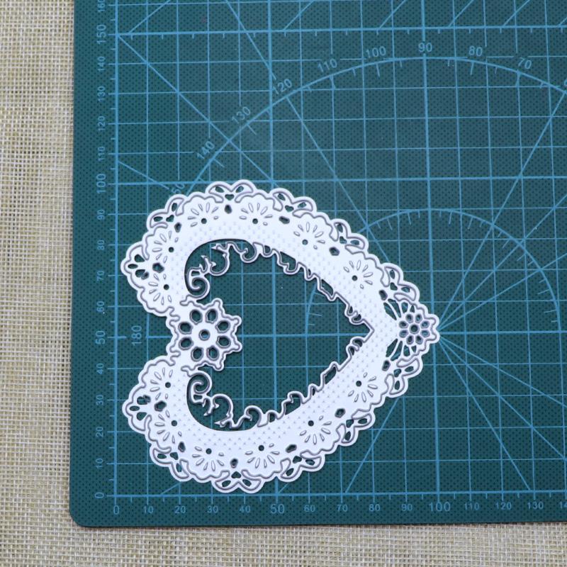 Metal Cutting Dies Heart Frame Wedding Flowers Stencil For Scrapbooking Embossing DIY Paper Card